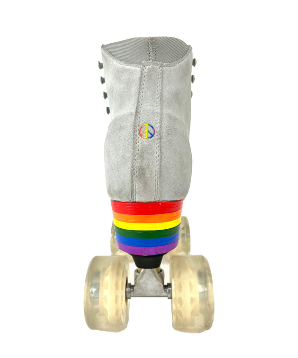 All One Quad Roller Skate -American Athletic - [Rainbow_Roller_Skate] - [suede_roller_skate] - [peace_sign]