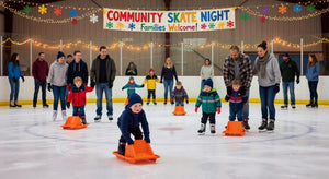 Community ice skating families