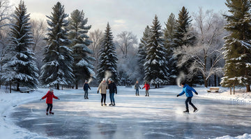 Traditional outdoor ice rink winter