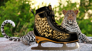 cheetah print figure skate