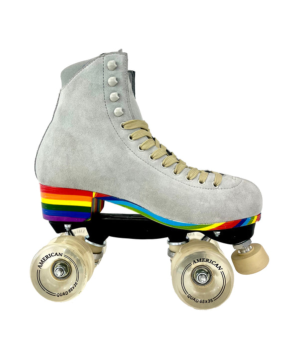 All One Quad Roller Skate -American Athletic - [Rainbow_Roller_Skate] - [suede_roller_skate]