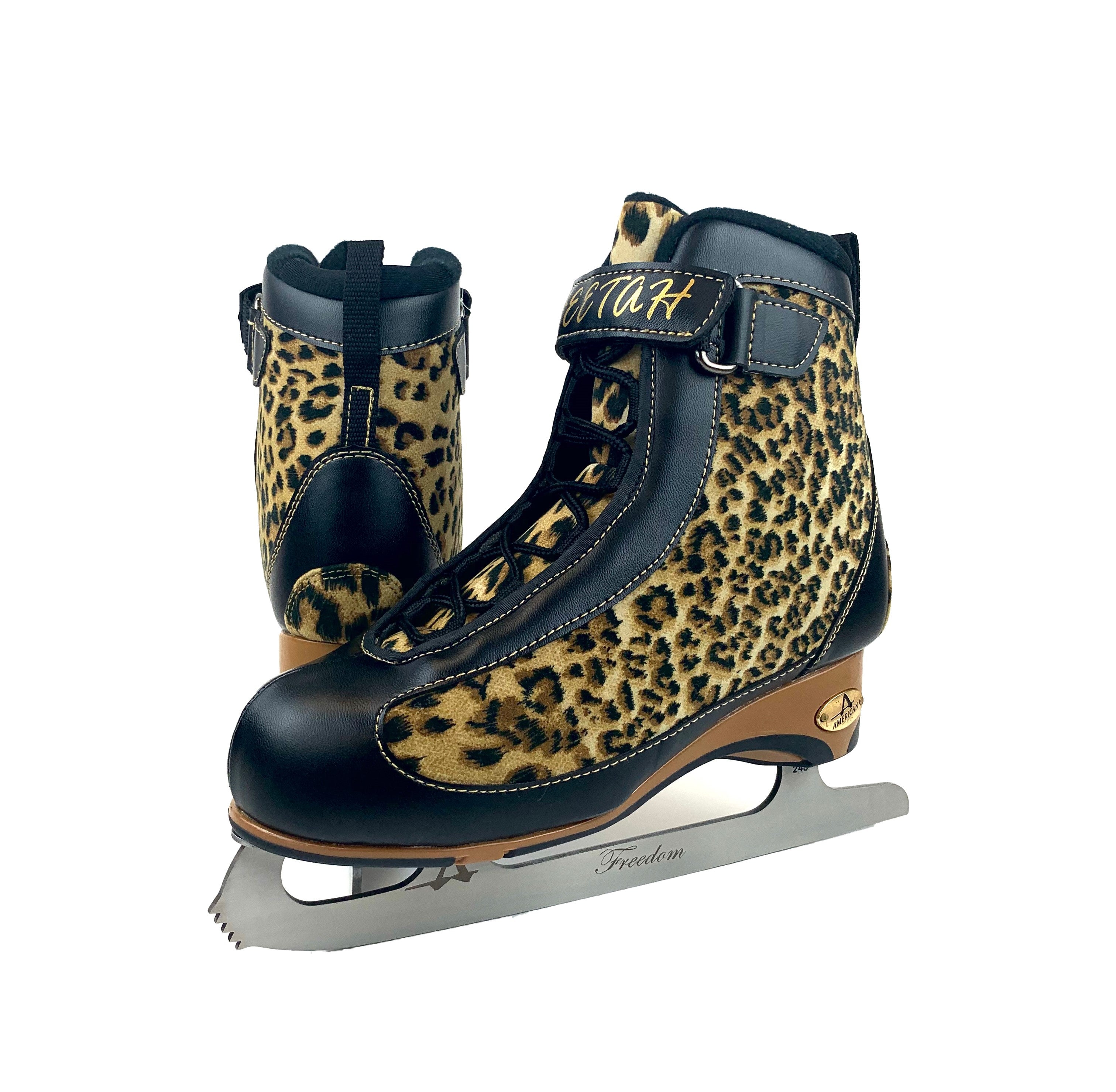 Womens American Soft Boot Cheetah Figure Skate